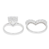 2 piece Set Sterling Silver Semi Mount Ring Setting Heart HT 10X10mm - Syzjewelry